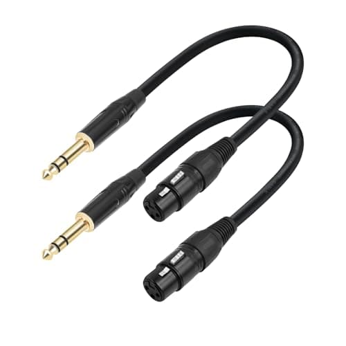 SZLliyxs SZLliyxs 2-Pack XLR Female to 1/4" TRS Cable [1ft/0.3m]