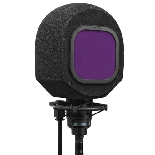Audio Icon Audio Icon Soundbox Vocal Recording Isolation Booth | Portable Microphone Shield, Pop Fi...
