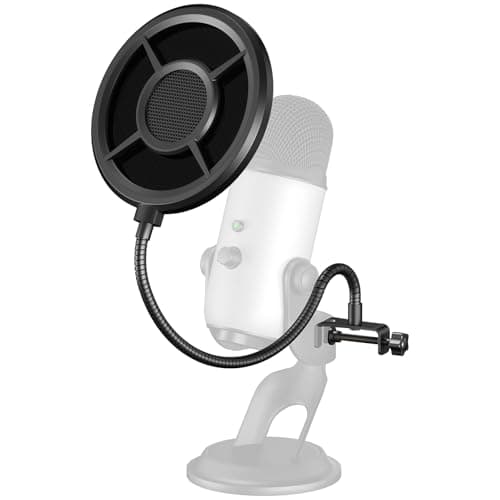 Aokeo Aokeo Microphone Pop Filter,Aokeo Mic Mask Shield,Three-layer Wind Pop Screen With ...