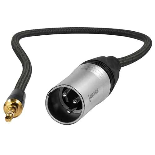 KONDOR BLUE KONDOR BLUE | 16 Inch 3-Pin XLR Male to 3.5mm Male Mini TRS Audio Cable | Stu...