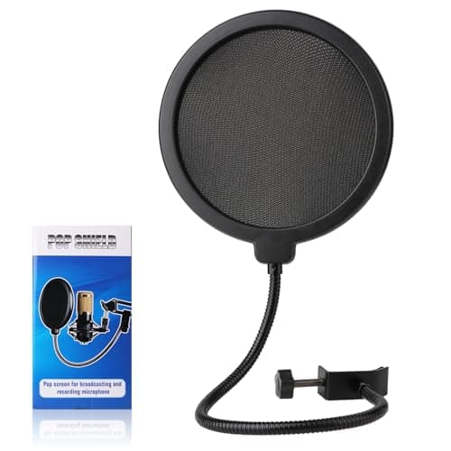 Golden Pearl Golden Pearl Professional Microphone Pop Filter Shield,Mic Wind Mask Shield Screen with Bl...