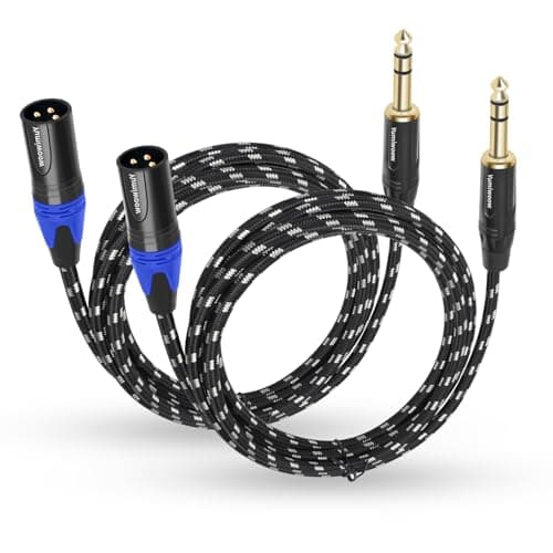 Yumiwoow Yumiwoow Microphone Cable 10Ft,1/4 to XLR Cable,Quarter inch(6.35mm) TRS to X...