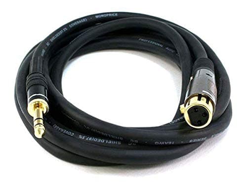 Monoprice Monoprice 104770 10-Feet Premier Series XLR Female to 1/4-Inch TRS Male 16AWG...