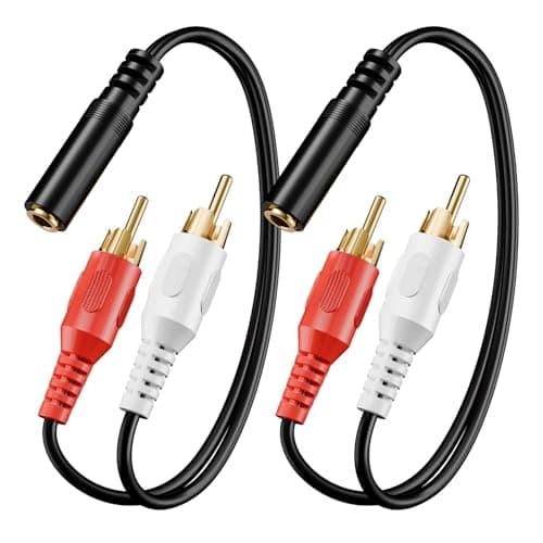 VCE VCE 3.5mm to RCA Splitter Male Stereo Audio Y Cable 2-Pack