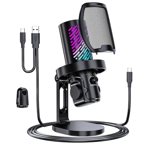 tenlamp tenlamp RGB USB Gaming Microphone for PC