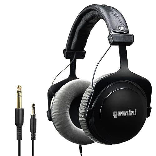 Gemini Gemini Wired DJ Headphones, 53mm Drivers, Closed-Back (DJX-1000)