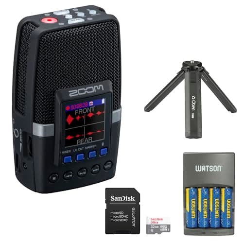 Kellards Kellards Zoom H2 Essential Multi-Mic Handy Recorder (ZH2E) Bundle with Oben TT-610B Al...