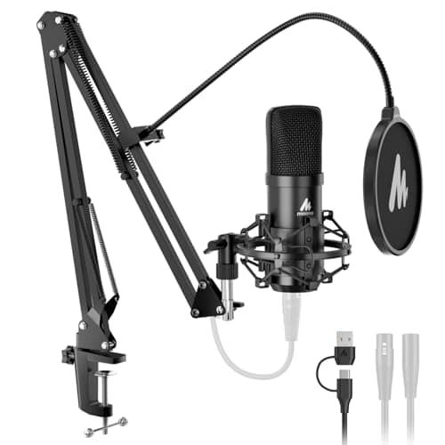 MAONO MAONO XLR/USB Condenser Microphone: 192kHz/24Bit Plug & Play PC Computer Podc...