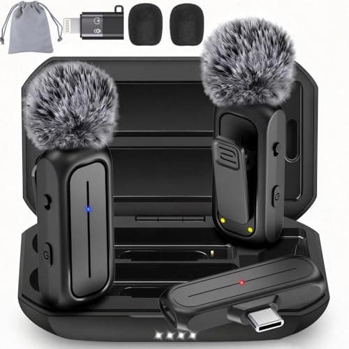 Bulatry Bulatry 2-Pack Wireless Mini Lavalier Lapel Microphone