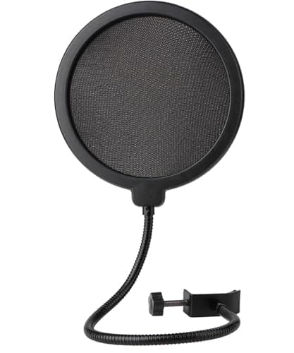 sansheng sansheng Professional Mic Windscreen Pop Filter For Microphone,Dual Layered Wind Pop S...