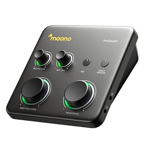 MAONO MAONO P1 Hybrid USB Audio Interface 70dB Gain for PC Phone iPad Guitar