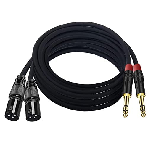 Seefeful Seefeful (2PACK/10FT) XLR to 1/4 TRS Stereo Adapter,XLR Male to 1/4 Inch (6.35mm) Bala...