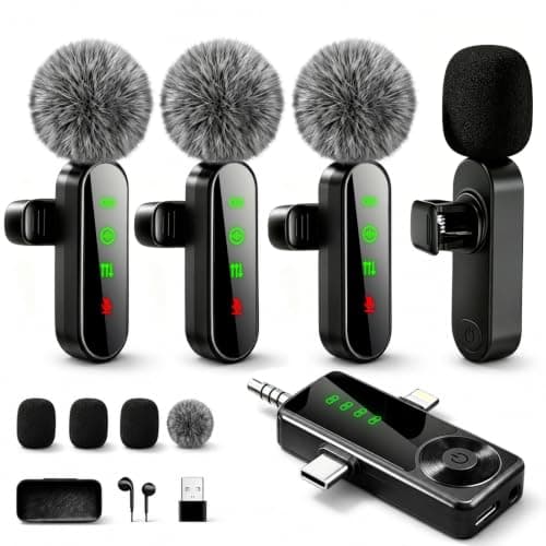 Gicorino Gicorino 4 Packs Wireless Lavalier Microphone