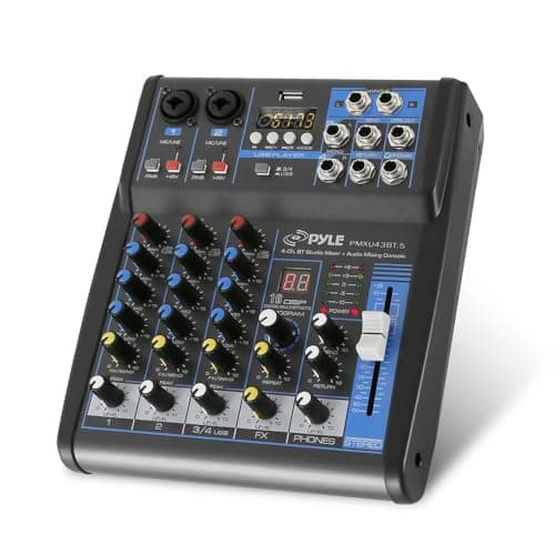 Pyle Pyle Professional Audio Mixer Sound Board Console System Interface 4 Channel ...