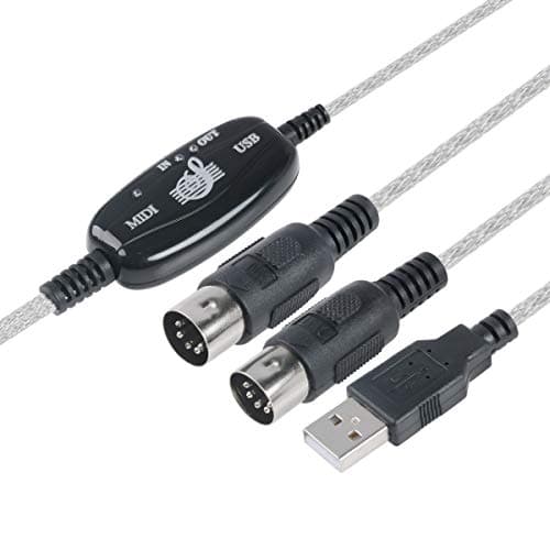 TENINYU TENINYU USB to MIDI Cable Converter 2 in 1 PC to Synthesizer Music Studio Key...