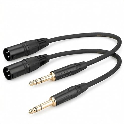 Rhinovo Rhinovo 2-Pack 1/4 Inch TRS to XLR Male Cable (1ft)