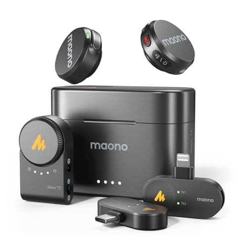MAONO MAONO Wave T5 Mini Magnetic Wireless Lavalier Microphone for Content Creators...