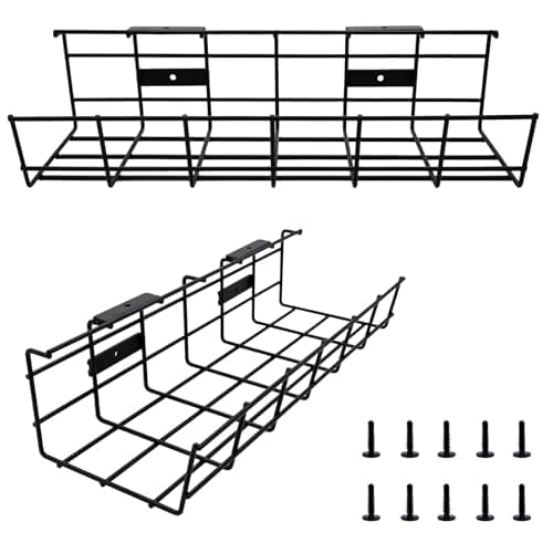 COYACOOL COYACOOL Under Desk Cable Management- 2 Pack Cord Organizer. Metal Wire Cable...