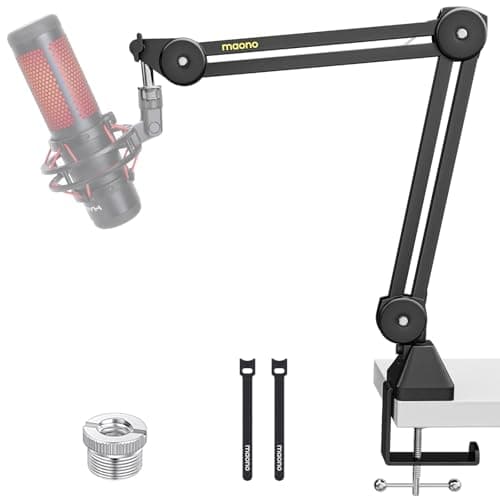 MAONO MAONO Microphone Boom Arm: Heavy Duty Adjustable Metal Suspension mic stand w...