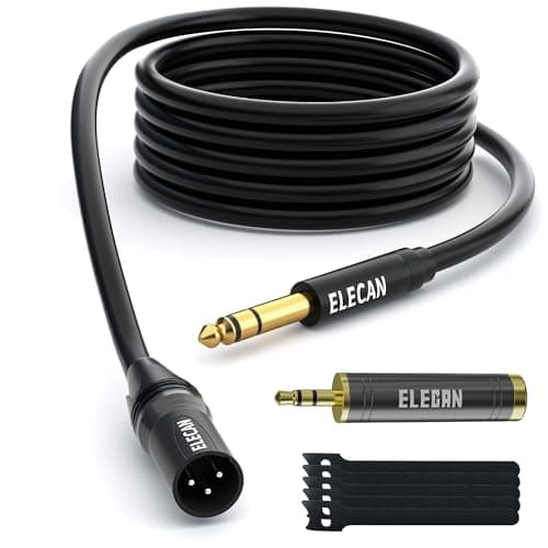 Elecan Elecan 6.35mm (1/4 Inch) TRS Male to XLR Male Cable 20 Ft