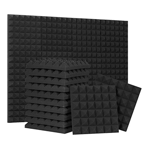 SD SODOCT SD SODOCT 24 Pack Black 12 x 12 x 2 Inches Pyramid Designed Acoustic Foam Panels, Sound...