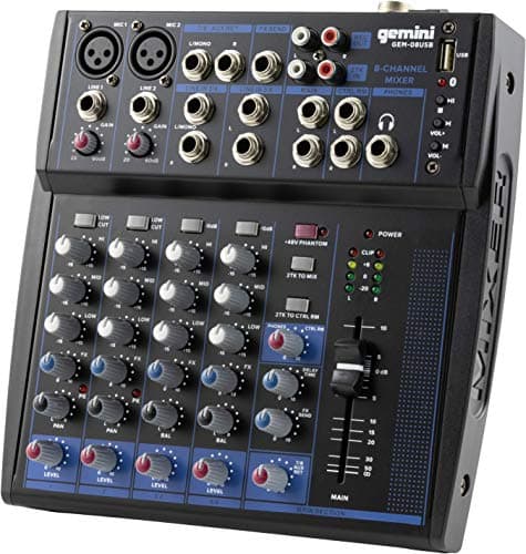 Gemini Gemini 8-Channel Bluetooth Audio Mixer with USB & FX (GEM-08USB)