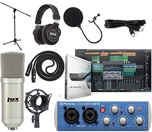 PreSonus PreSonus AudioBox 96 USB 2×2 Interface Recording Bundle with LyxPro Cardioid ...
