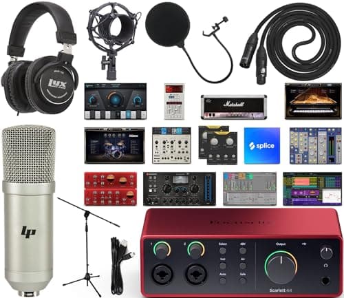 Focusrite Focusrite Scarlett 4i4 4th Gen USB-C Audio Interface Recording Bundle with Ly...