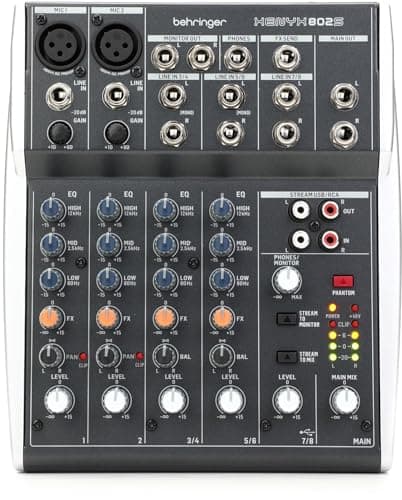 Behringer Behringer XENYX 802S Premium Analog 8-Input Mixer with USB Streaming Interface