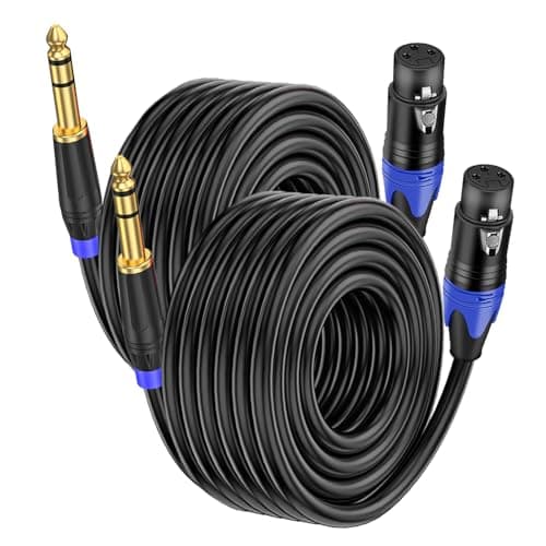 Seefeful Seefeful (25 FT 2 Pack) XLR to 1/4 TRS Balanced Adapter Cable, XLR Female to ...