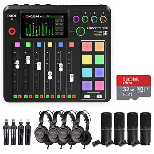 Kellards Kellards Rode RODECaster Pro II Integrated Audio Production Studio Bundle with 4x Zoom...