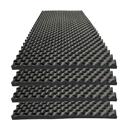 KTOESHEO KTOESHEO 4 PCS Acoustic Panels,48''X24''X2'' Egg Crate Foam Soundproof Foam W...