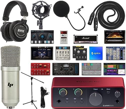 Focusrite Focusrite Scarlett Solo 4th Gen 2-in/2-out USB-C Audio Interface Studio Bundl...