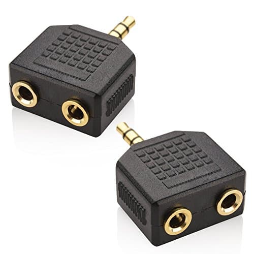 Mobi Lock Mobi Lock 2pcs 3.5mm Headphone Y Splitter 1 Male to 2 Female Audio Jacks for ...