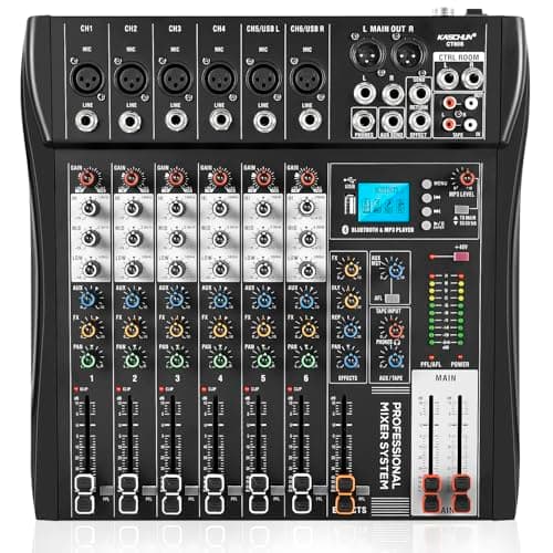 Kaschun Kaschun 6 Channel Audio Mixer with Bluetooth