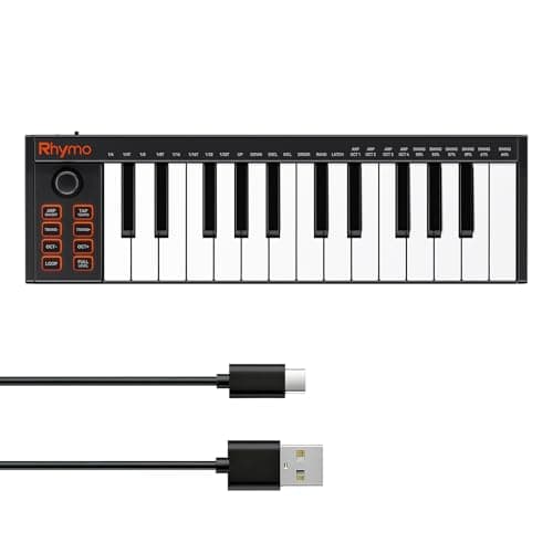 Rhymo Rhymo 25 Key MIDI Keyboard Controller Portable USB MIDI Controller with Arpeggiator...