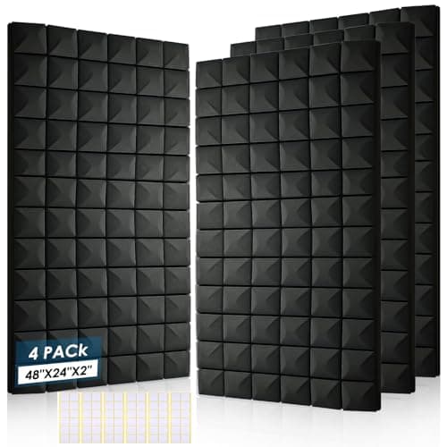 shipxinfuren shipxinfuren 4 Pack Acoustic Foam Panels, 2" x 24" x 48" Sound Proof Foam Panles