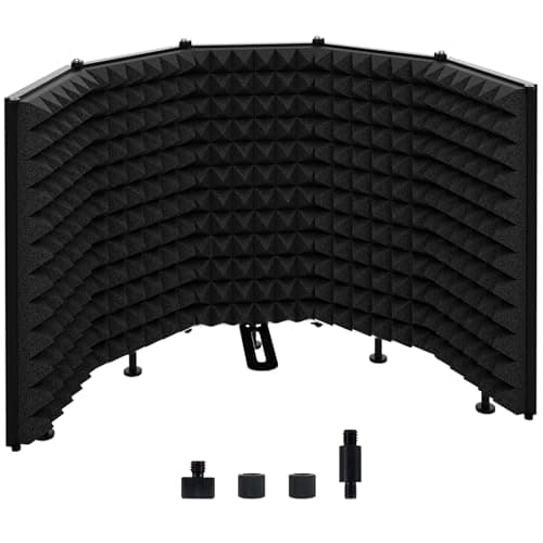 Geynnple Geynnple Microphone Isolation Shield β Foldable & Adjustable Soundproof Panel...