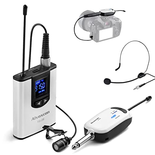 Alvoxcon Alvoxcon Wireless Headset Lavalier Microphone System Wireless Lapel Mic Best ...
