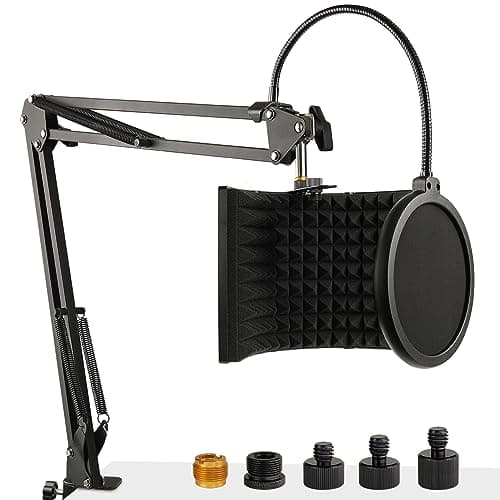 Frgyee Frgyee Microphone Isolation Shield with Mic Stand and Pop Filter