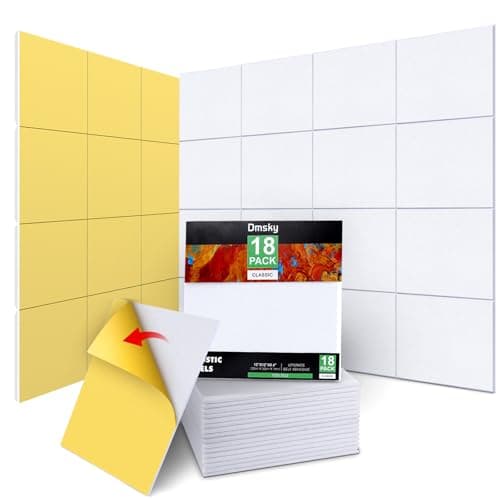 Dmsky Dmsky 18 Pack Acoustic Panels-12"X12"X 0.4"Soundproof Wall Panels, White Sound Abso...