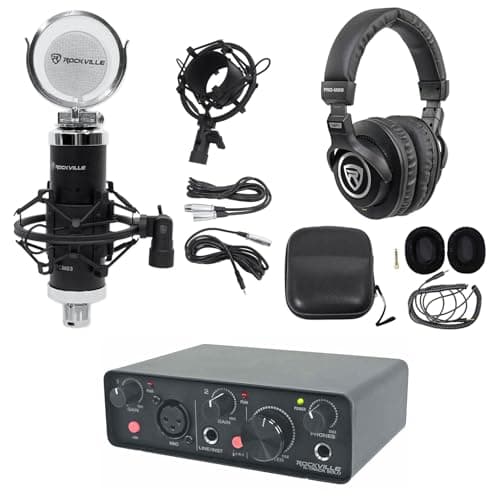 Rockville Rockville Bundle: Rockville R-TRACK SOLO Recording USB-C Audio Interface, RCM...