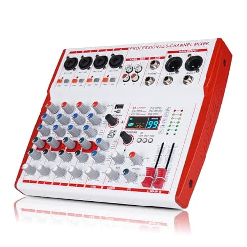 Yamnweo Yamnweo MW-6 White 6 Channel Professional DJ Audio Mixer