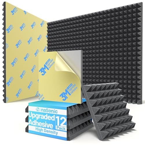 ZonaSonic ZonaSonic 12 Pack Pyramid Sound Proof Foam Panels for Walls