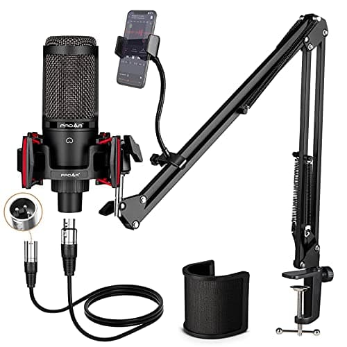 PROAR PROAR Condenser Microphone XLR,Professional Studio Recording Microphone for Compute...