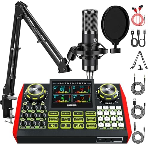 CryoSurf CryoSurf G9 Podcast Equipment Bundle,Audio Mixer Sound Board Live Sound Card,Podcast M...