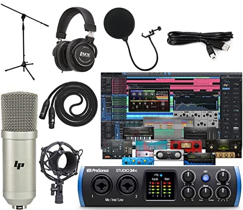 PreSonus PreSonus Studio 24c USB-C Audio/MIDI Interface Recording Bundle w/LyxPro Card...