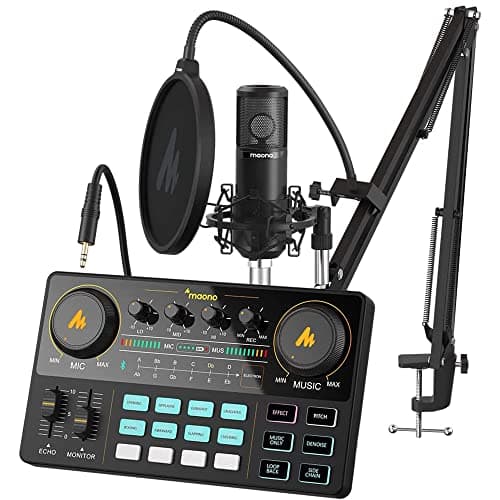 MAONO MAONO Podcast Equipment Bundle Audio mixer All-in-One Podcast Production Stud...